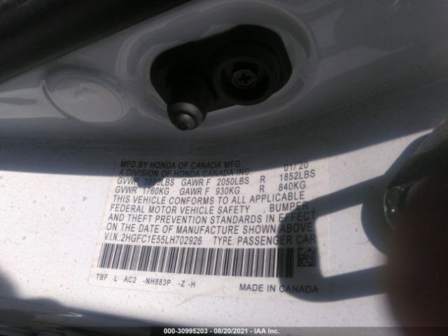 Photo 8 VIN: 2HGFC1E55LH702926 - HONDA CIVIC SI SEDAN 