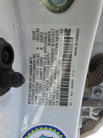 Photo 11 VIN: 2HGFC1E57LH703561 - HONDA CIVIC 