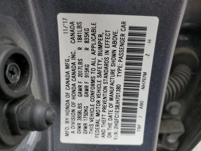 Photo 11 VIN: 2HGFC1E58JH701380 - HONDA CIVIC SI 