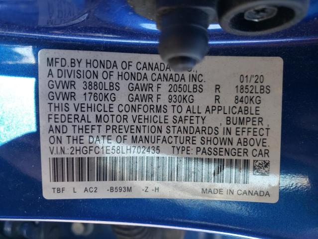 Photo 12 VIN: 2HGFC1E58LH702435 - HONDA CIVIC SI 