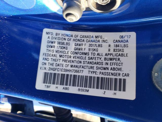 Photo 11 VIN: 2HGFC1E59HH706677 - HONDA CIVIC 