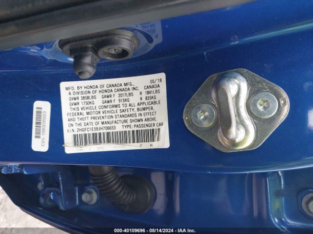 Photo 8 VIN: 2HGFC1E59JH706653 - HONDA CIVIC 