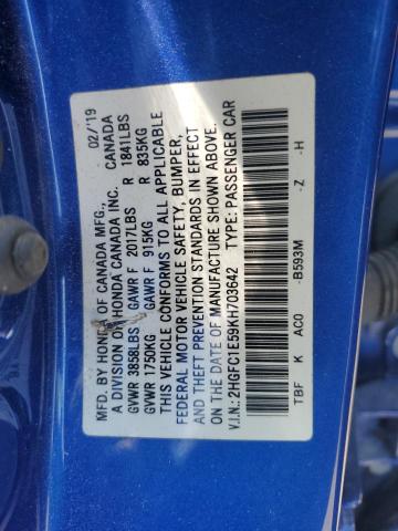 Photo 11 VIN: 2HGFC1E59KH703642 - HONDA CIVIC 