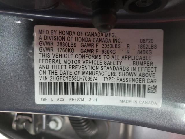 Photo 9 VIN: 2HGFC1E59LH706574 - HONDA CIVIC SI 