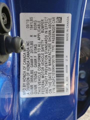 Photo 11 VIN: 2HGFC1E5XKH706176 - HONDA CIVIC SI 