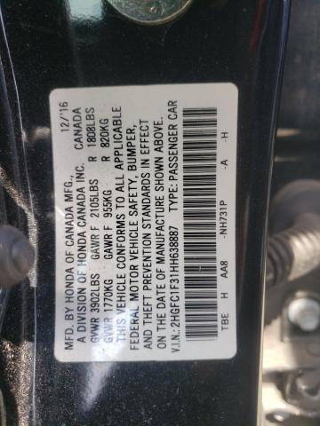 Photo 11 VIN: 2HGFC1F31HH638887 - HONDA CIVIC 