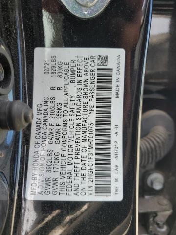 Photo 11 VIN: 2HGFC1F31MH701075 - HONDA CIVIC EX 