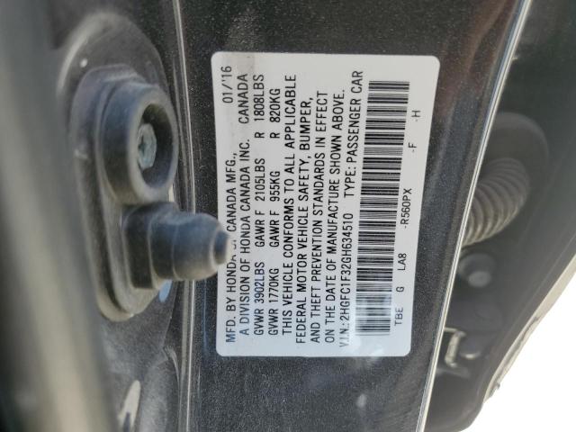 Photo 11 VIN: 2HGFC1F32GH634510 - HONDA CIVIC EX 