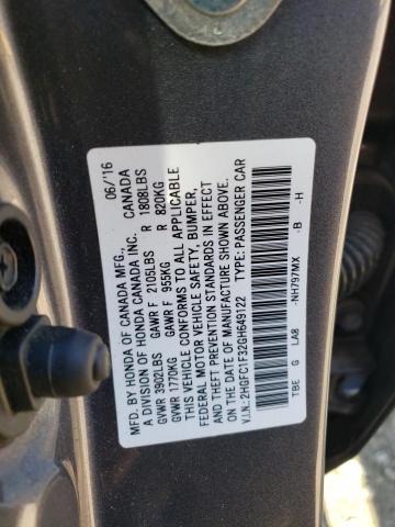 Photo 11 VIN: 2HGFC1F32GH649122 - HONDA CIVIC 