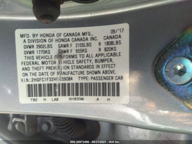 Photo 8 VIN: 2HGFC1F32HH659084 - HONDA CIVIC SEDAN 