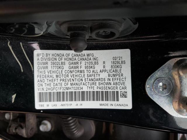 Photo 11 VIN: 2HGFC1F32MH702834 - HONDA CIVIC EX 