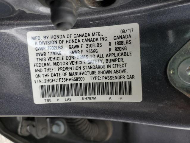 Photo 12 VIN: 2HGFC1F33HH658509 - HONDA CIVIC 