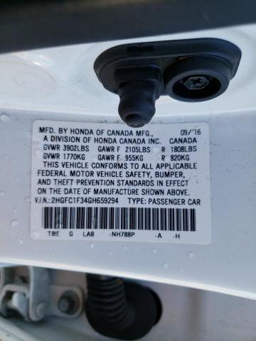 Photo 11 VIN: 2HGFC1F34GH659294 - HONDA CIVIC 