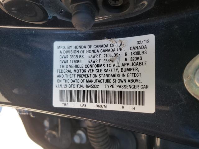 Photo 9 VIN: 2HGFC1F34JH645032 - HONDA CIVIC EX 