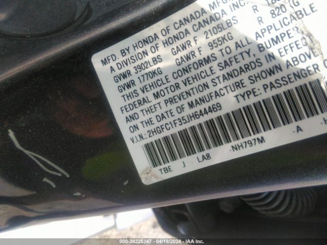 Photo 8 VIN: 2HGFC1F35JH644469 - HONDA CIVIC 