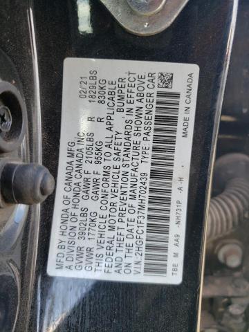 Photo 11 VIN: 2HGFC1F37MH702439 - HONDA CIVIC 