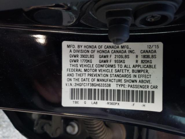 Photo 9 VIN: 2HGFC1F38GH633538 - HONDA CIVIC EX 