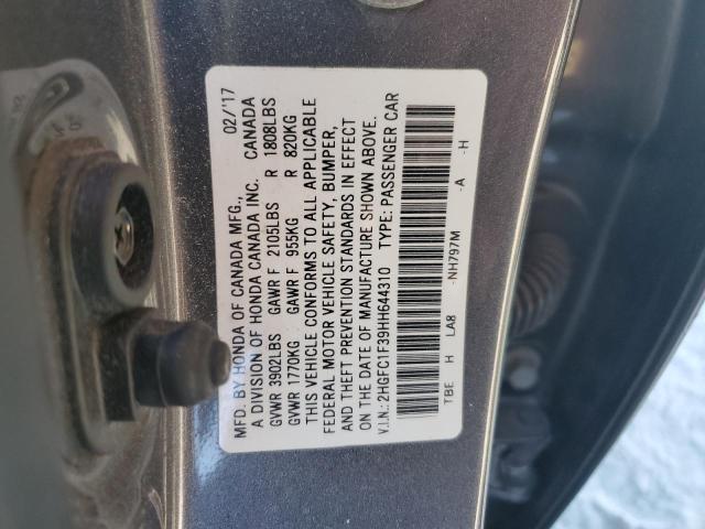 Photo 11 VIN: 2HGFC1F39HH644310 - HONDA CIVIC EX 