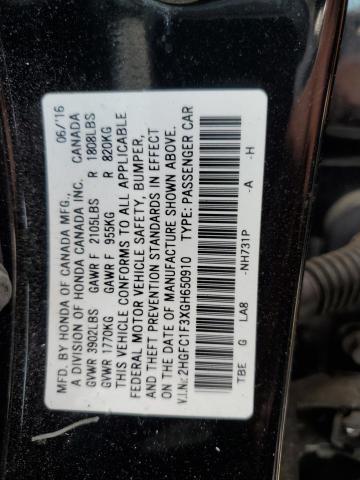 Photo 11 VIN: 2HGFC1F3XGH650910 - HONDA CIVIC EX 