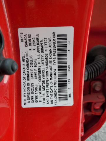 Photo 11 VIN: 2HGFC1F70GH634654 - HONDA CIVIC EXL 