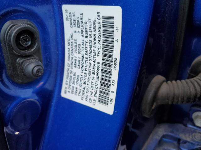 Photo 11 VIN: 2HGFC1F72GH658616 - HONDA CIVIC 