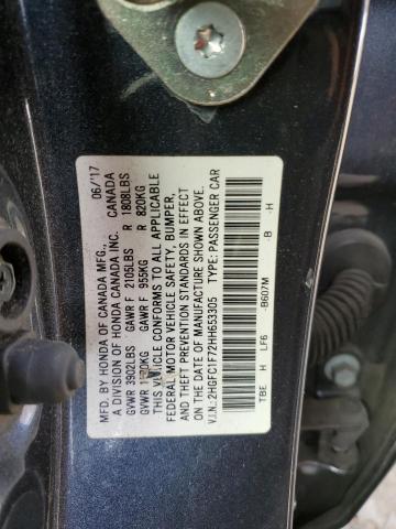 Photo 11 VIN: 2HGFC1F72HH653305 - HONDA CIVIC 