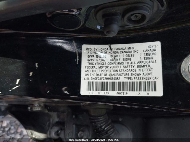 Photo 8 VIN: 2HGFC1F72HH654082 - HONDA CIVIC 