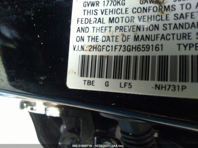 Photo 8 VIN: 2HGFC1F73GH659161 - HONDA CIVIC SEDAN 