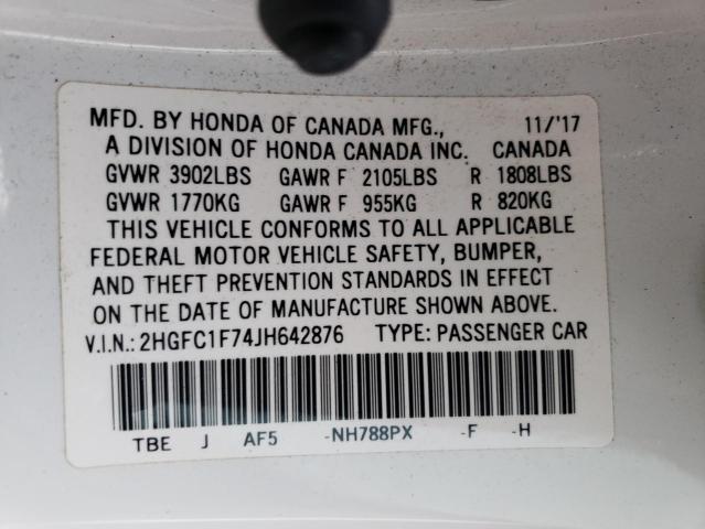 Photo 11 VIN: 2HGFC1F74JH642876 - HONDA CIVIC EXL 