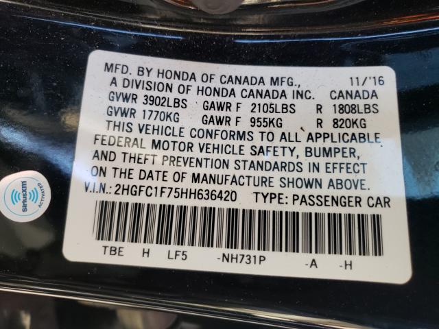 Photo 9 VIN: 2HGFC1F75HH636420 - HONDA CIVIC EXL 