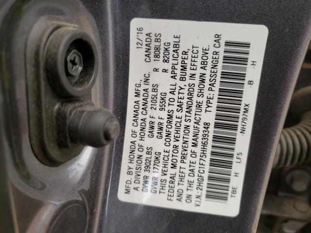 Photo 9 VIN: 2HGFC1F75HH639348 - HONDA CIVIC EXL 