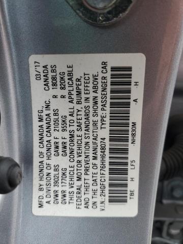 Photo 11 VIN: 2HGFC1F76HH648074 - HONDA CIVIC EXL 