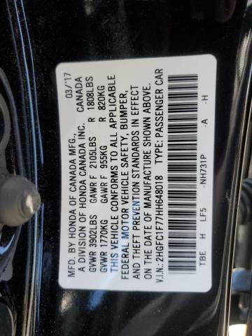 Photo 11 VIN: 2HGFC1F77HH648018 - HONDA CIVIC 