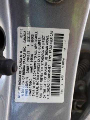 Photo 11 VIN: 2HGFC1F79GH641487 - HONDA CIVIC EXL 