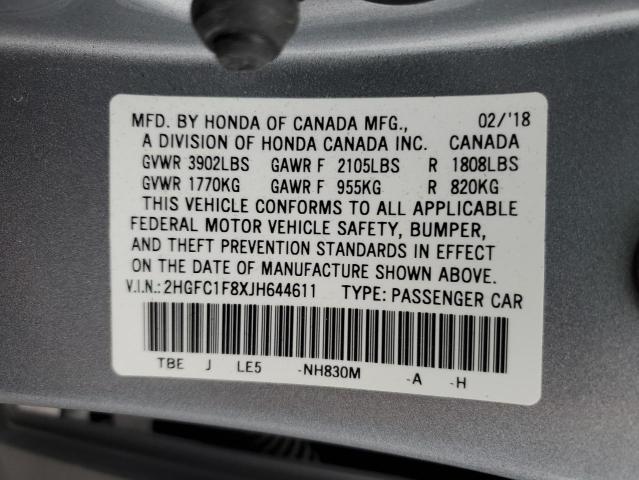 Photo 11 VIN: 2HGFC1F8XJH644611 - HONDA CIVIC EX 