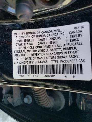 Photo 11 VIN: 2HGFC1F91GH644868 - HONDA CIVIC TOUR 