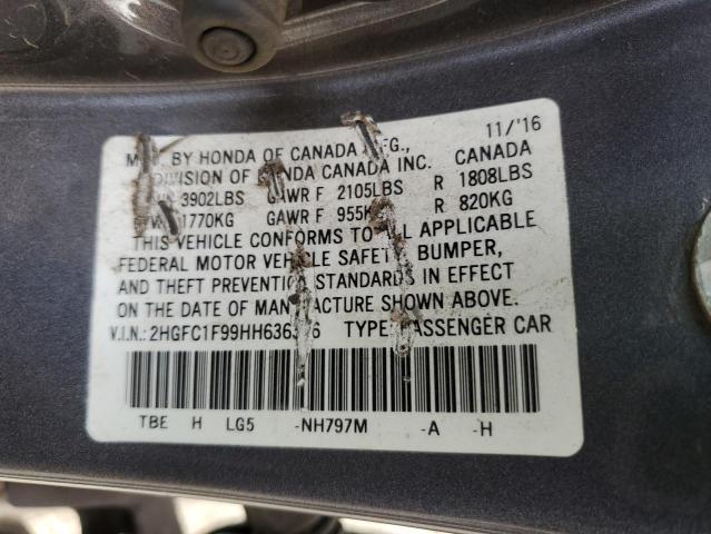 Photo 11 VIN: 2HGFC1F99HH636356 - HONDA CIVIC 