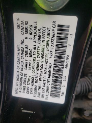 Photo 11 VIN: 2HGFC1F9XGH649017 - HONDA CIVIC 