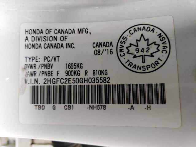 Photo 12 VIN: 2HGFC2E50GH035582 - HONDA CIVIC 