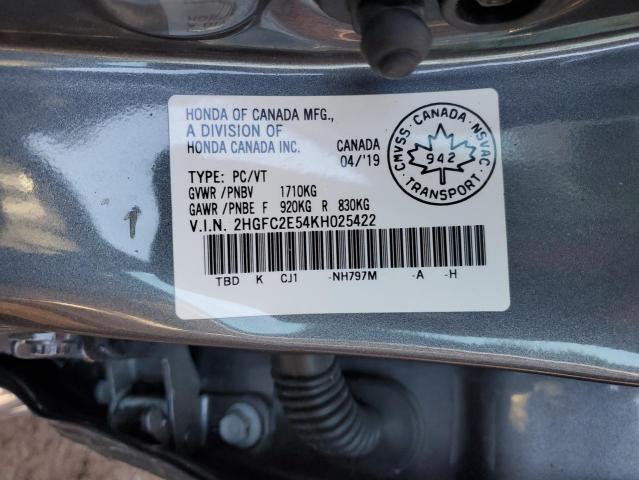 Photo 11 VIN: 2HGFC2E54KH025422 - HONDA CIVIC 