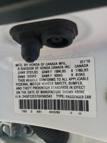 Photo 11 VIN: 2HGFC2E57GH560543 - HONDA CIVIC 