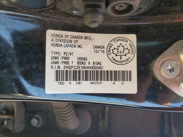 Photo 12 VIN: 2HGFC2E59HH000542 - HONDA CIVIC 