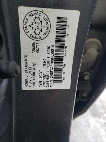 Photo 11 VIN: 2HGFC2F50GH029814 - HONDA CIVIC LX 