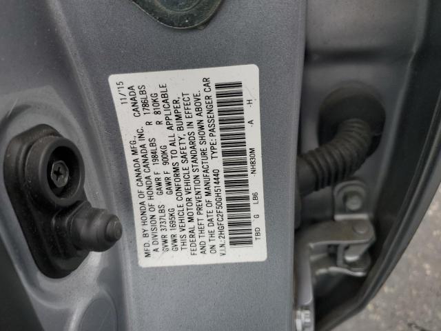 Photo 11 VIN: 2HGFC2F50GH514440 - HONDA CIVIC LX 