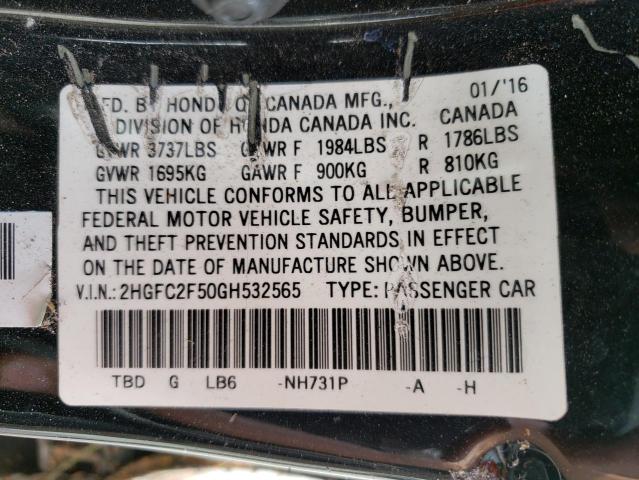 Photo 12 VIN: 2HGFC2F50GH532565 - HONDA CIVIC LX 