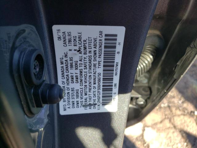 Photo 11 VIN: 2HGFC2F50GH566750 - HONDA CIVIC LX 