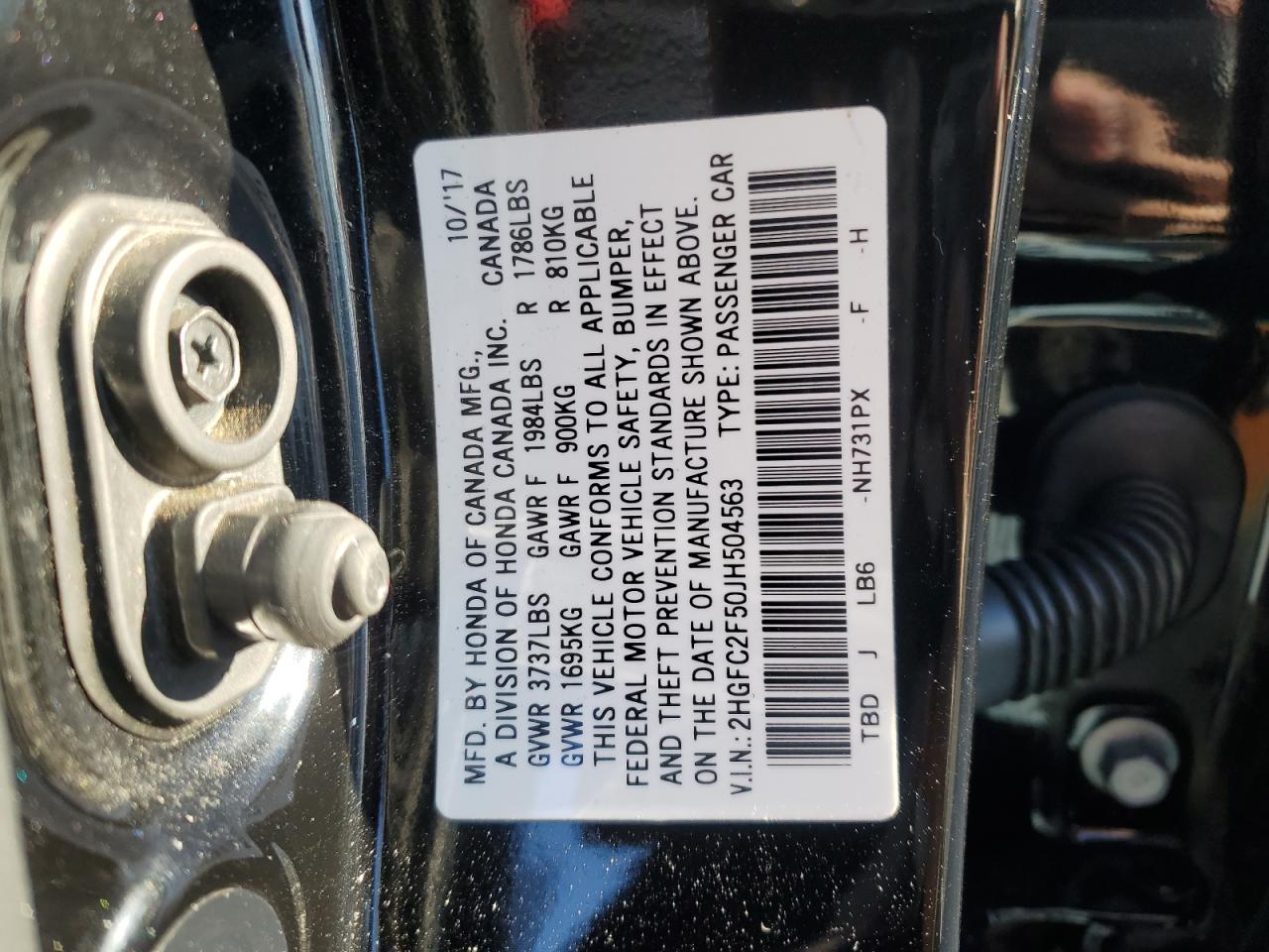 Photo 11 VIN: 2HGFC2F50JH504563 - HONDA CIVIC 