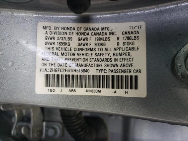 Photo 11 VIN: 2HGFC2F50JH515840 - HONDA CIVIC 