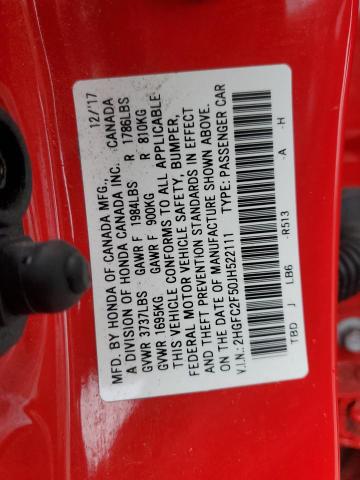 Photo 11 VIN: 2HGFC2F50JH522111 - HONDA CIVIC LX 