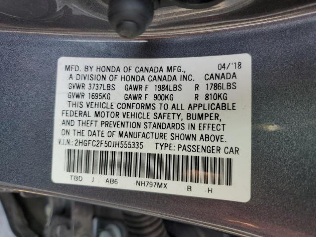 Photo 11 VIN: 2HGFC2F50JH555335 - HONDA CIVIC LX 